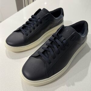 BOSS Men's Navy Leather Sneakers